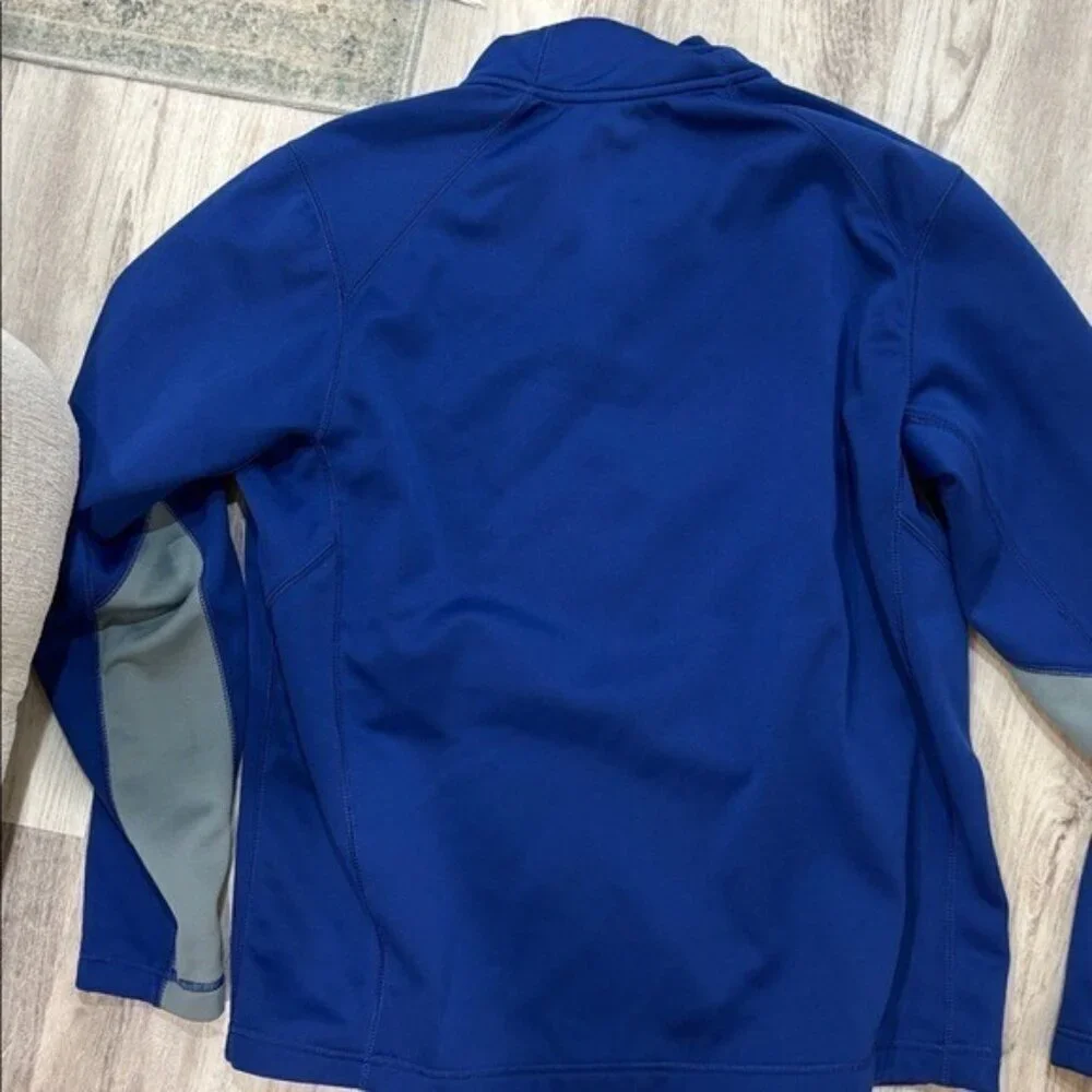 Nike Therma fit  Men's Blue and Gray Performance fleece shirt n1/4 zip up size l